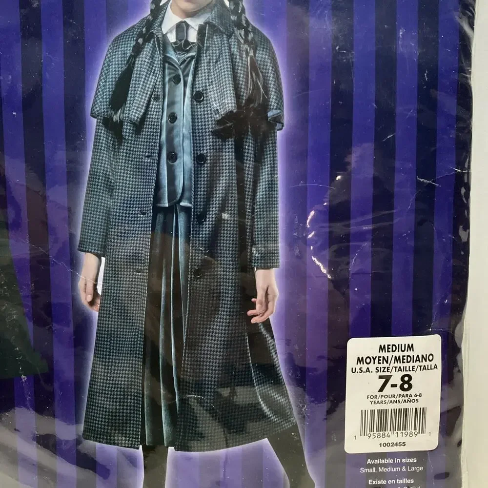 Rubies Wednesday Addams TV Series Costume Coat for Kids Medium 7-8